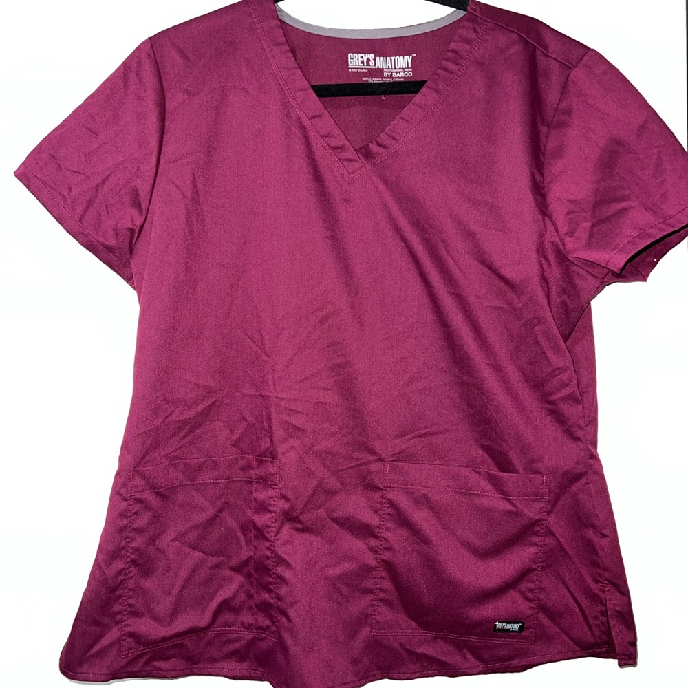 Burgundy Grey's Anatomy Scrub Top